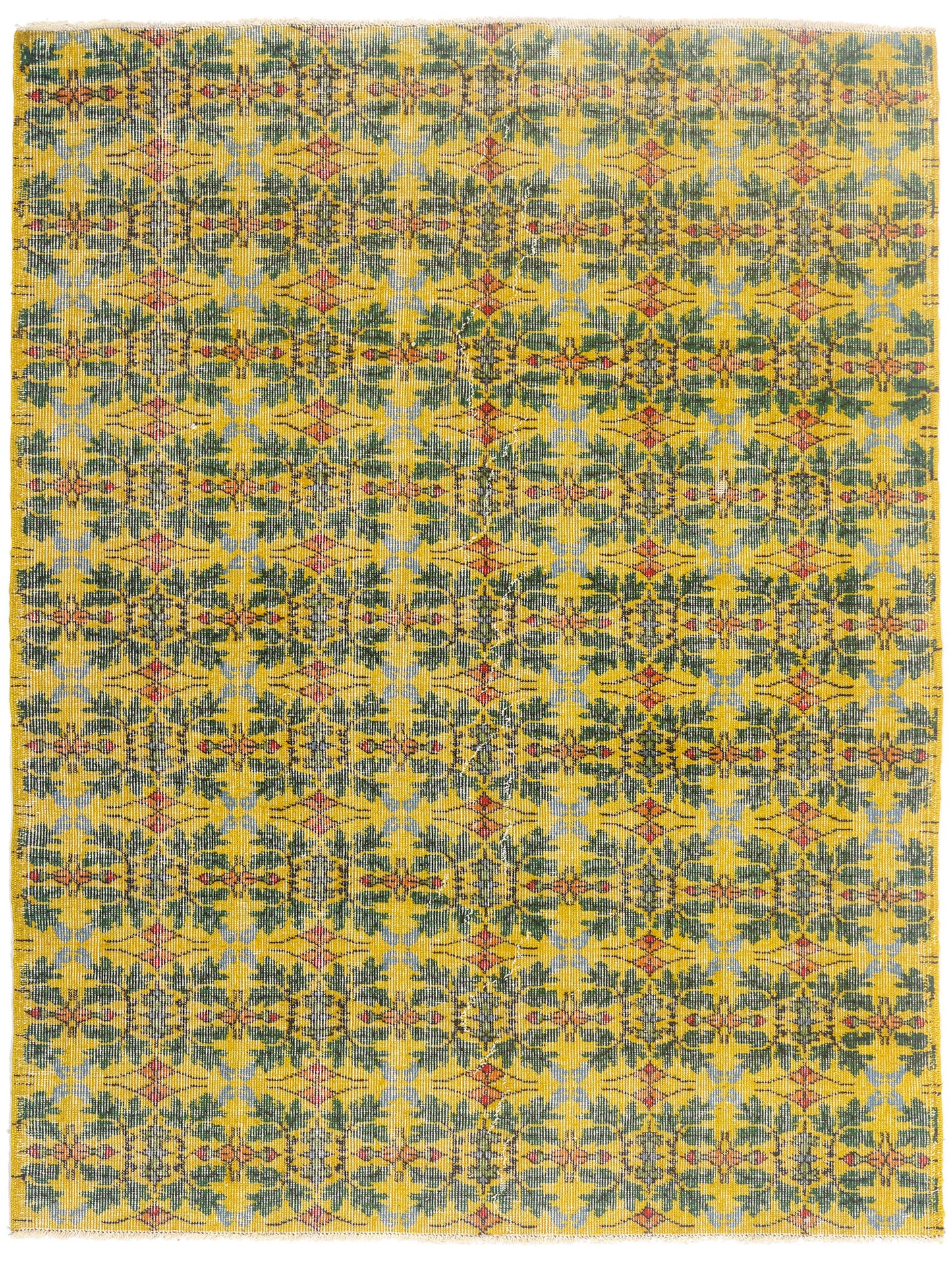 5 x 6 - Yellow Vintage Turkish Sivas Rug - 54073