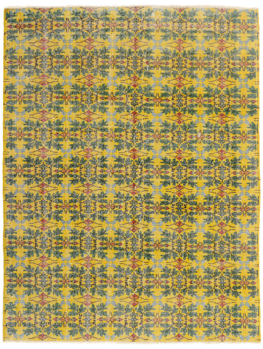 5 x 6 - Yellow Vintage Turkish Sivas Rug - 54073
