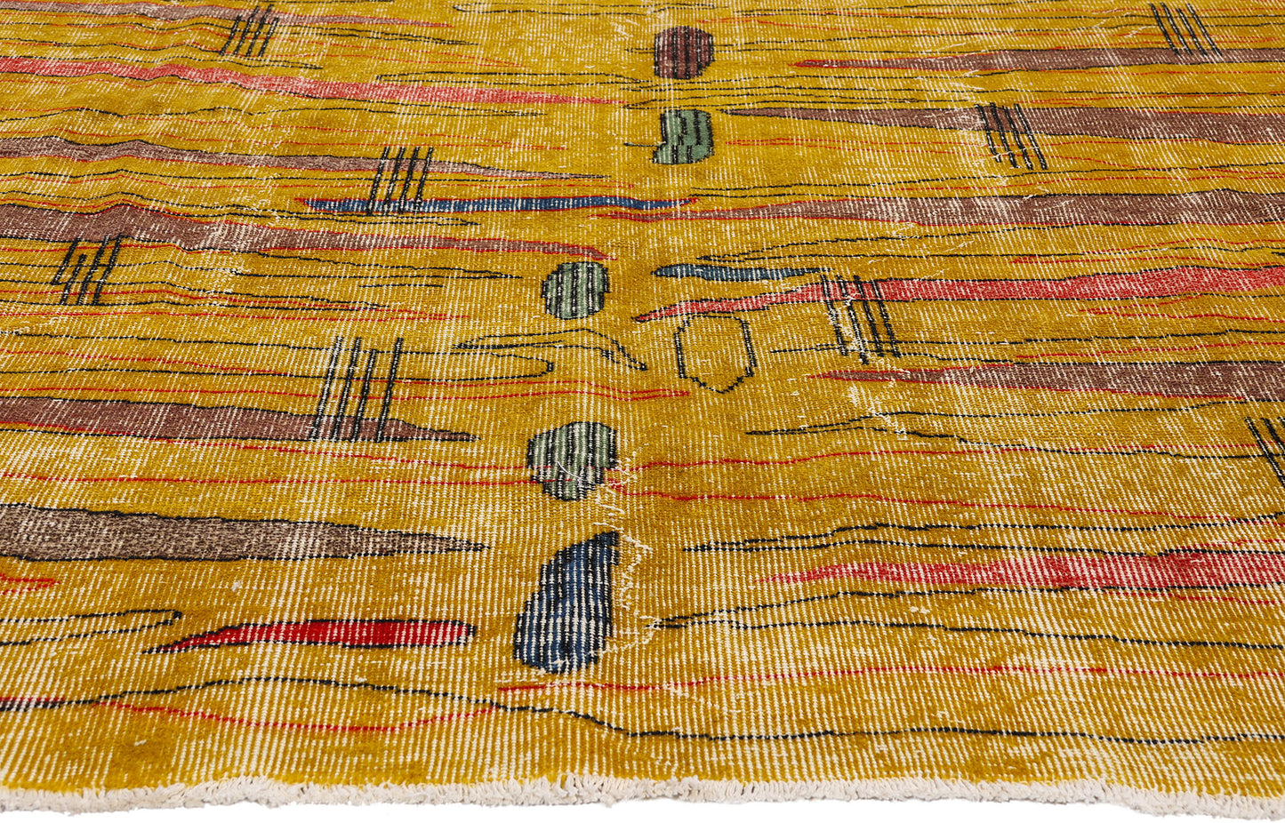 7 x 10 - Yellow Vintage Turkish Sivas Rug - 54075