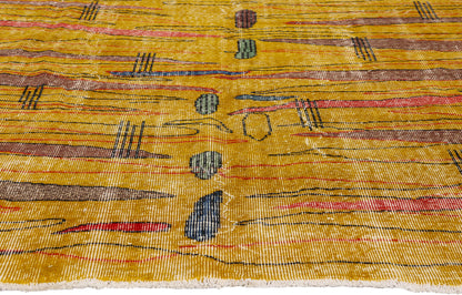 7 x 10 - Yellow Vintage Turkish Sivas Rug - 54075