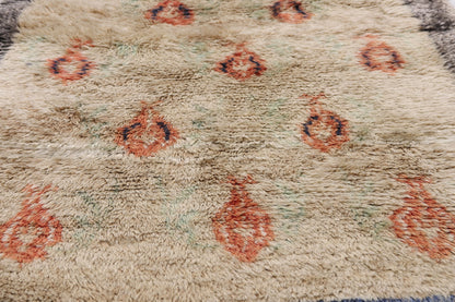 2 x 5 - Beige Vintage Turkish Tulu Rug - 54077