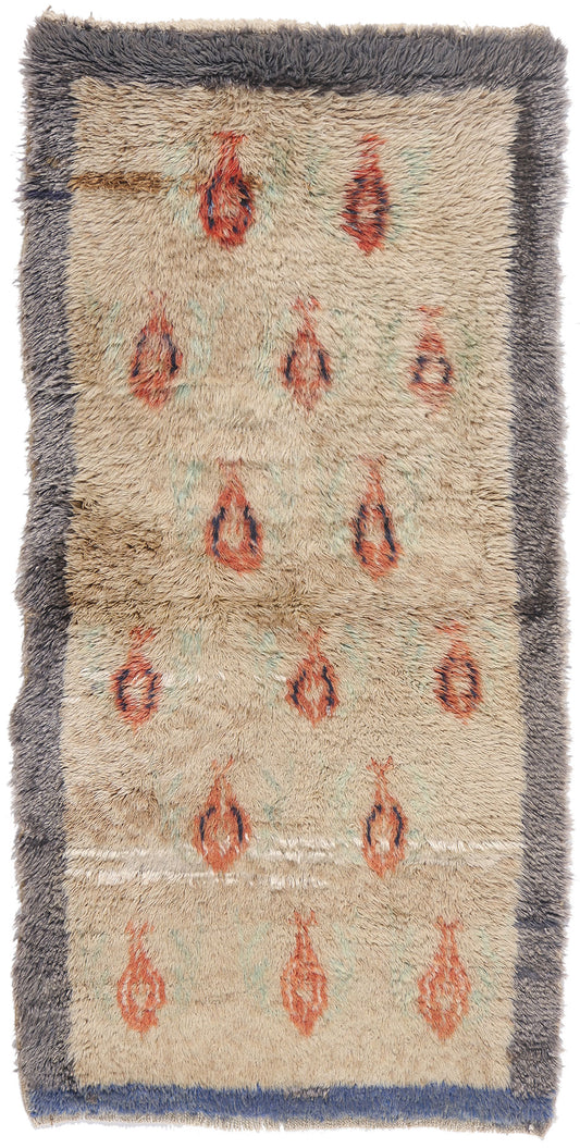 2 x 5 - Beige Vintage Turkish Tulu Rug - 54077