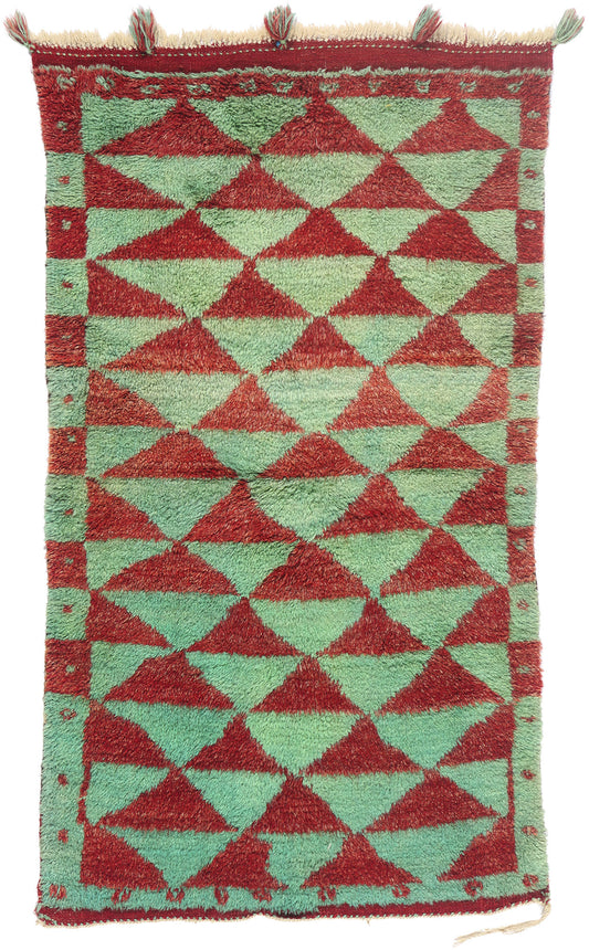 3 x 6 - Green Vintage Turkish Tulu Rug - 54079