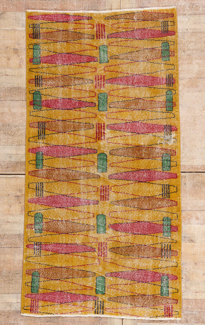 4 x 7 - Yellow Vintage Turkish Sivas Rug - 54080