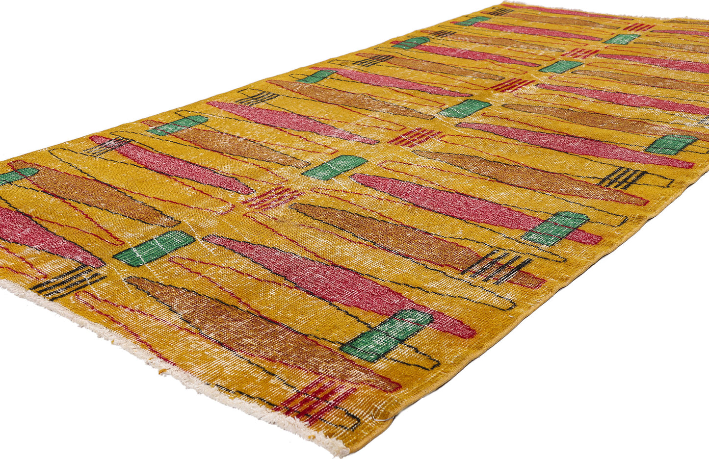 4 x 7 - Yellow Vintage Turkish Sivas Rug - 54080