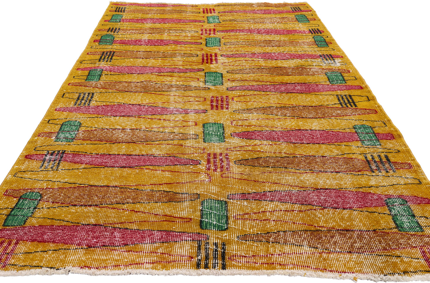 4 x 7 - Yellow Vintage Turkish Sivas Rug - 54080