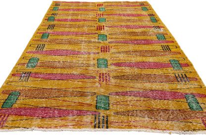 4 x 7 - Yellow Vintage Turkish Sivas Rug - 54080