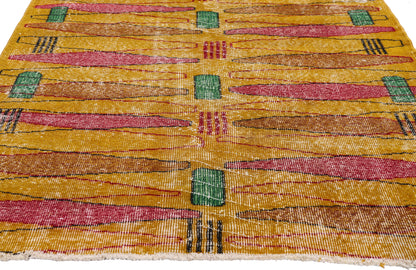 4 x 7 - Yellow Vintage Turkish Sivas Rug - 54080