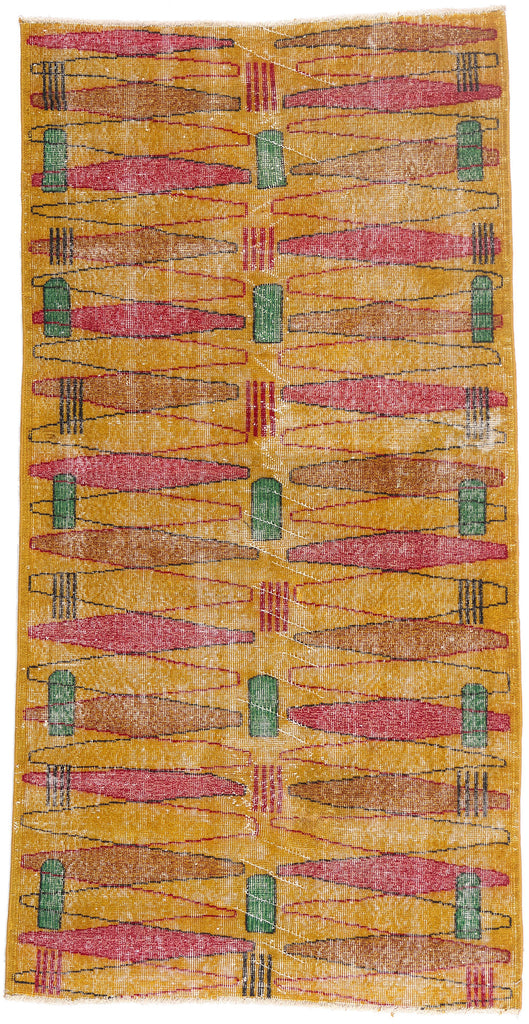 4 x 7 - Yellow Vintage Turkish Sivas Rug - 54080