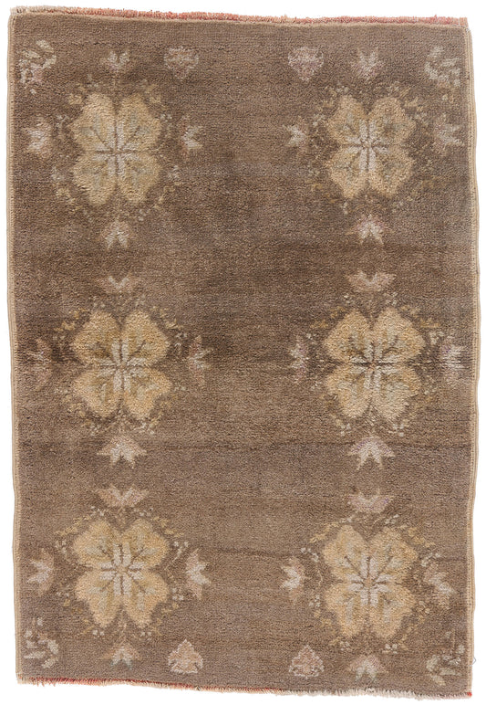 3 x 4 - Brown Vintage Turkish Tulu Rug - 54083