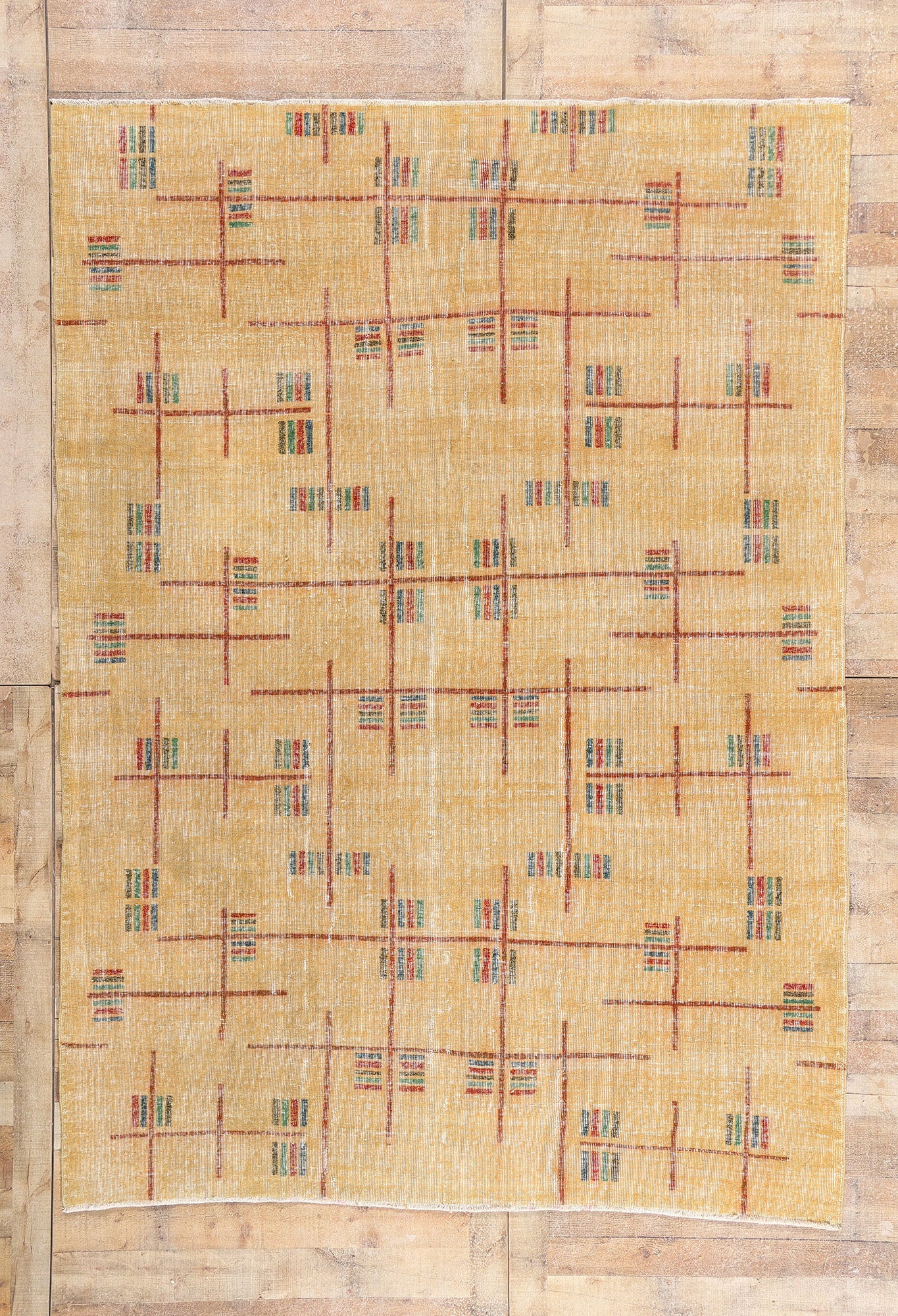 7 x 10 - Gold Vintage Turkish Sivas Rug - 54084
