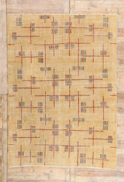 7 x 10 - Gold Vintage Turkish Sivas Rug - 54084
