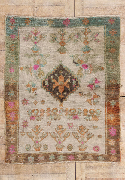 4 x 5 - Gray Vintage Turkish Tulu Rug - 54085