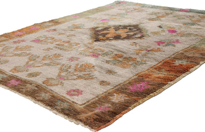 4 x 5 - Gray Vintage Turkish Tulu Rug - 54085