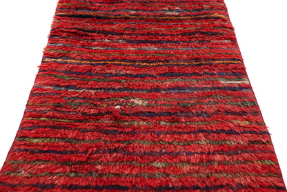 2 x 5 - Red Vintage Turkish Tulu Rug - 54086