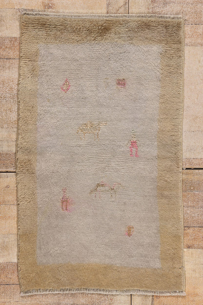 3 x 4 - Gray Vintage Turkish Tulu Rug - 54089