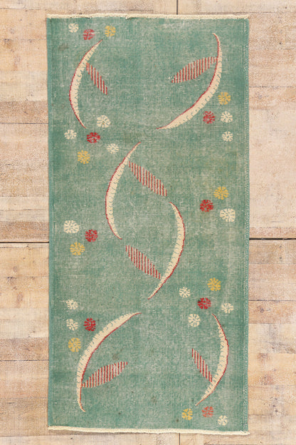 3 x 6 - Green Vintage Turkish Sivas Rug - 54092