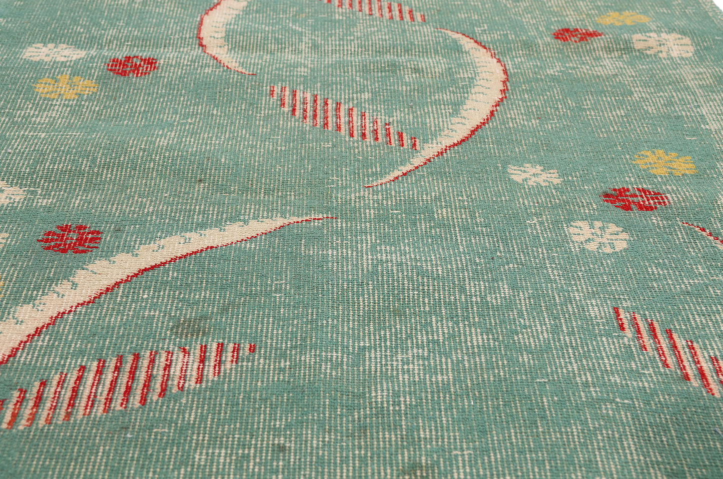3 x 6 - Green Vintage Turkish Sivas Rug - 54092