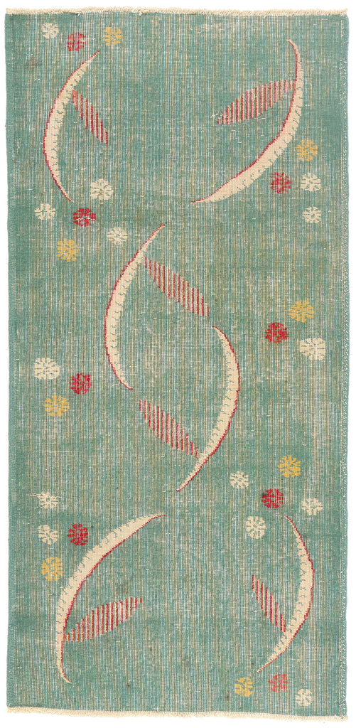 3 x 6 - Green Vintage Turkish Sivas Rug - 54092