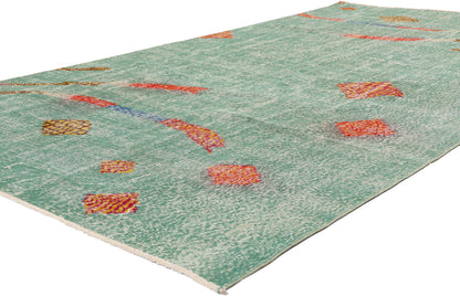 5 x 9 - Green Vintage Turkish Sivas Rug - 54093