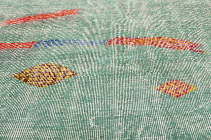 5 x 9 - Green Vintage Turkish Sivas Rug - 54093