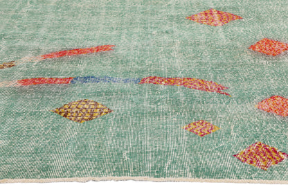5 x 9 - Green Vintage Turkish Sivas Rug - 54093