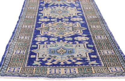3 x 12 - Blue Vintage Turkish Sivas Rug - 54095