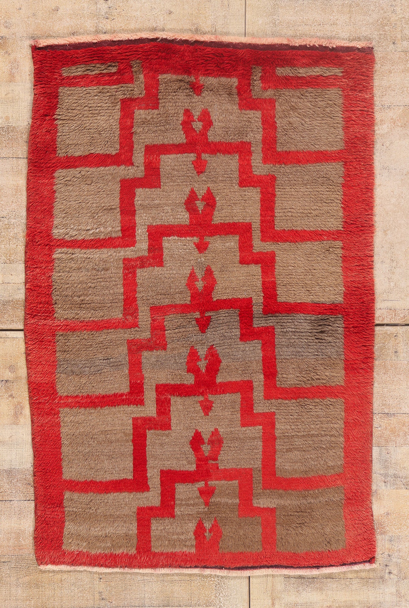3 x 5 - Brown Vintage Turkish Tulu Rug - 54098