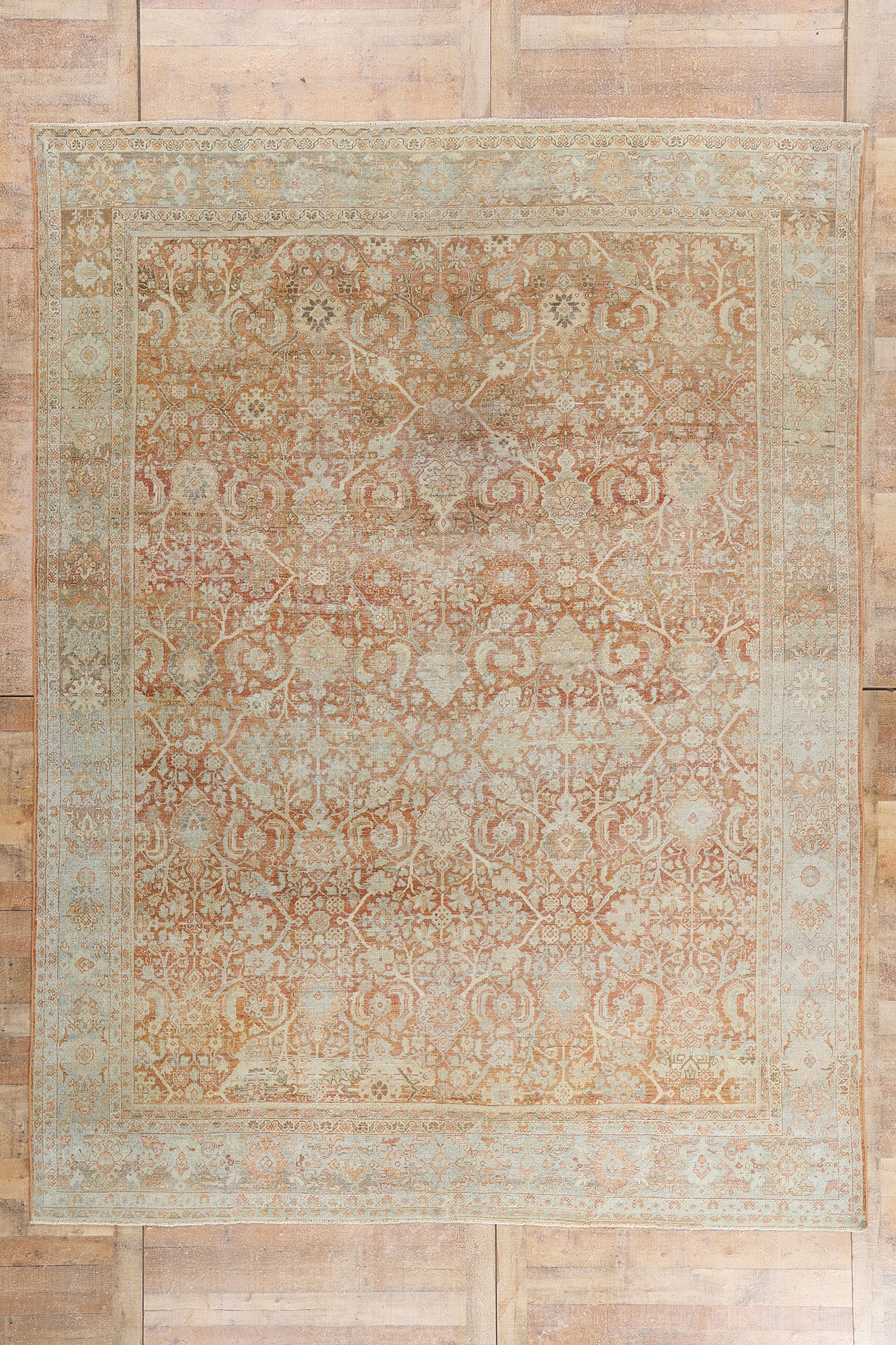 10 x 13 - Rust Antique Persian Mahal Rug - 54100