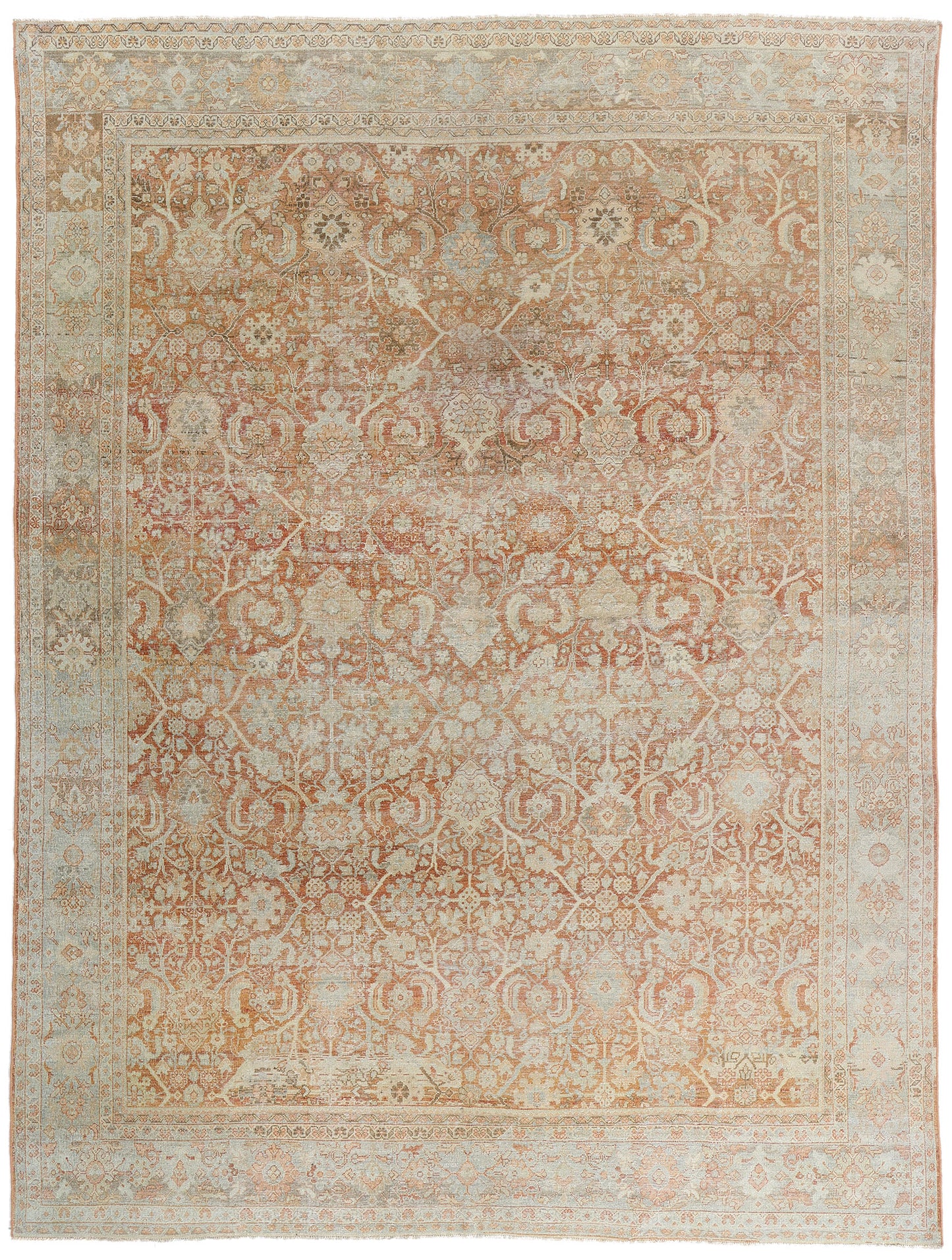 10 x 13 - Rust Antique Persian Mahal Rug - 54100