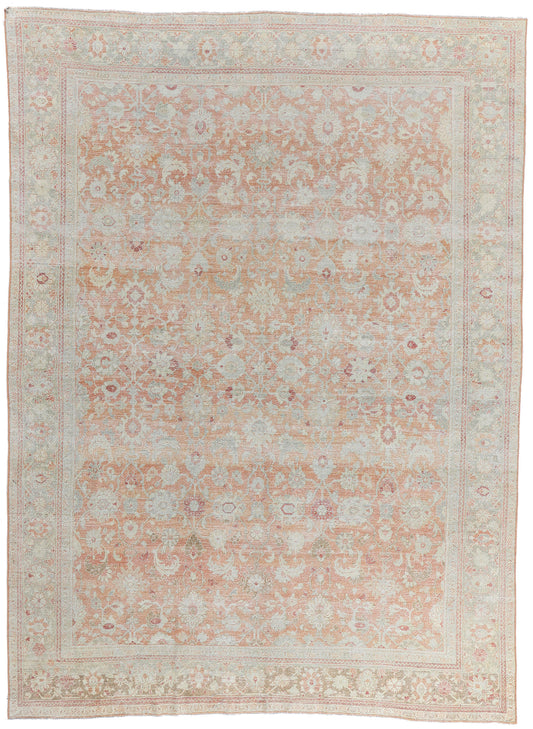 10 x 14 - Rust Antique Persian Mahal Rug - 54101