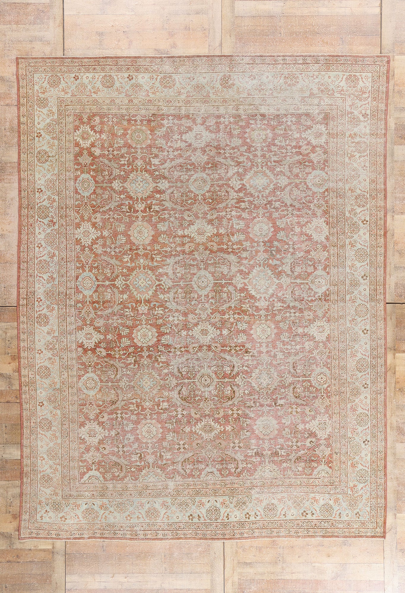 9 x 12 - Rust Antique Persian Mahal Rug - 54104