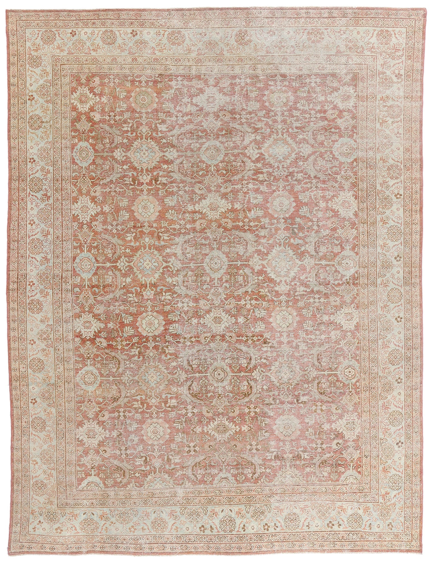 9 x 12 - Rust Antique Persian Mahal Rug - 54104