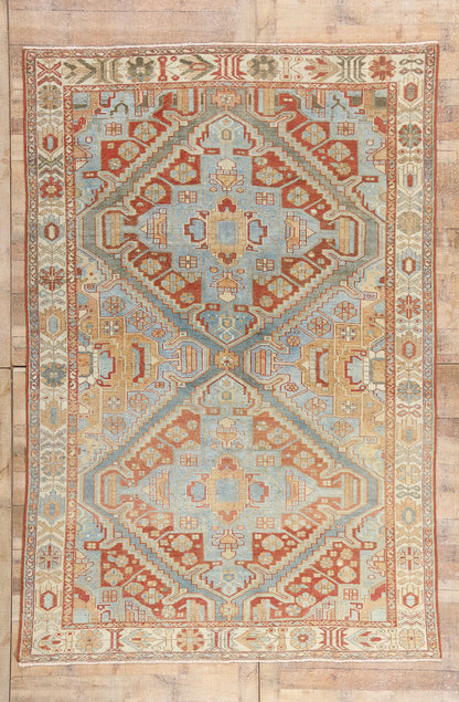 7 x 10 - Blue Antique Persian Heriz Rug - 54106