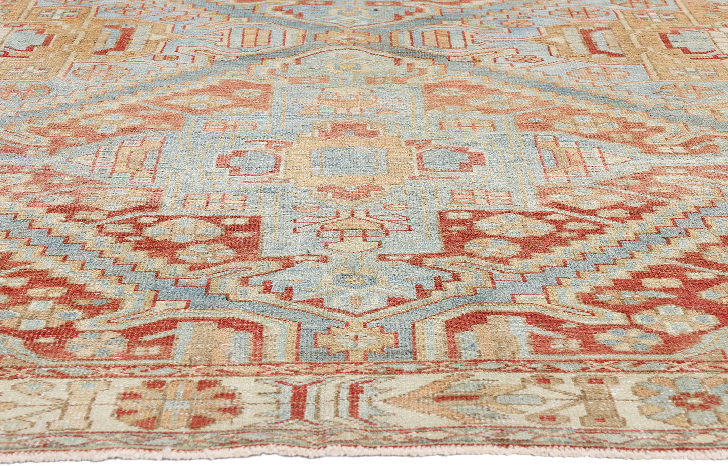 7 x 10 - Blue Antique Persian Heriz Rug - 54106