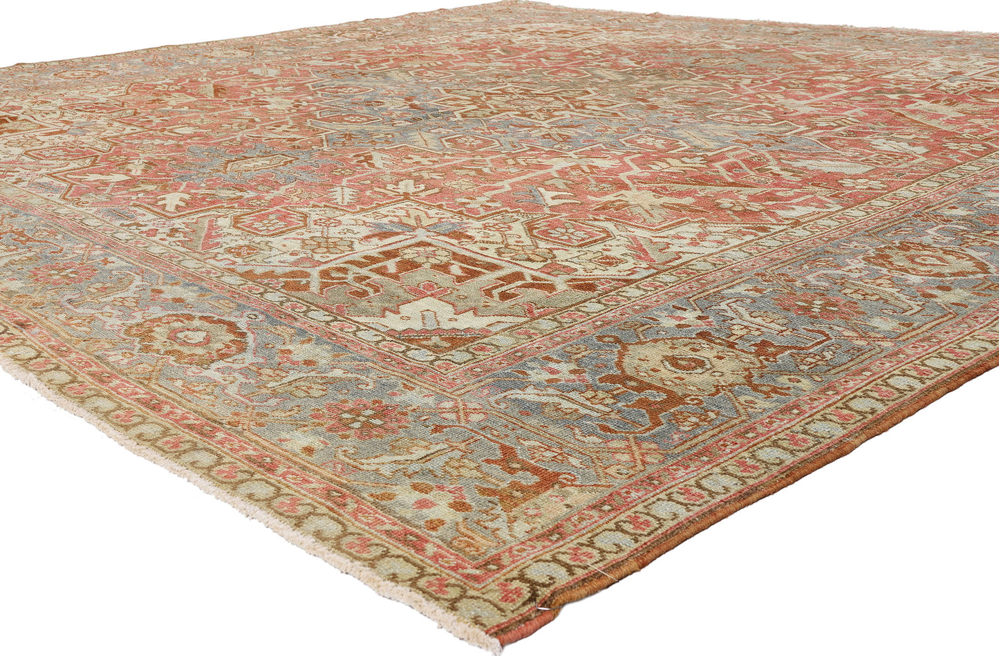 12 x 11 - Red Antique Persian Heriz Rug - 54107