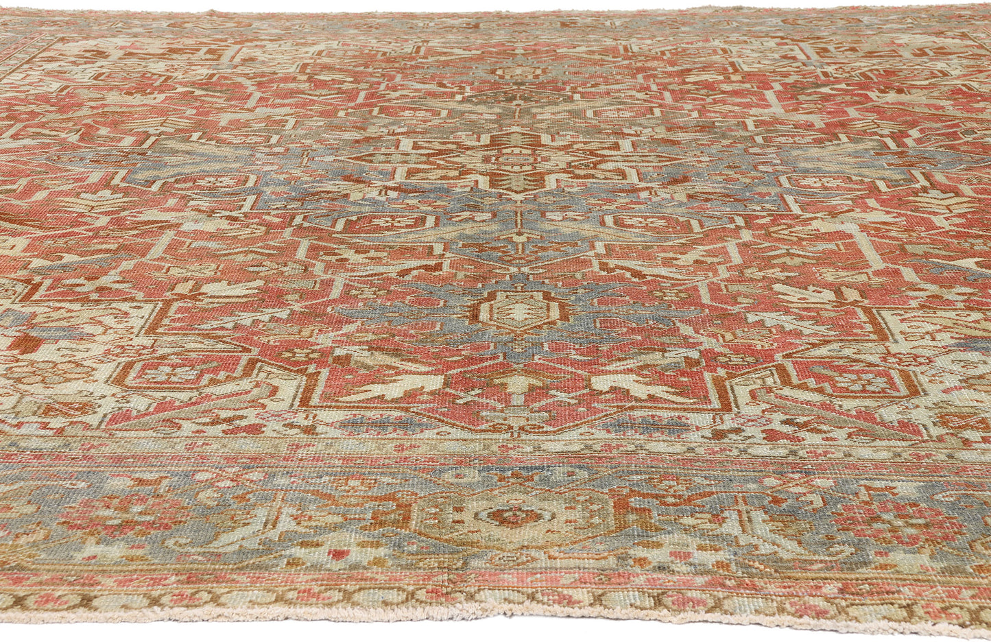 12 x 11 - Red Antique Persian Heriz Rug - 54107