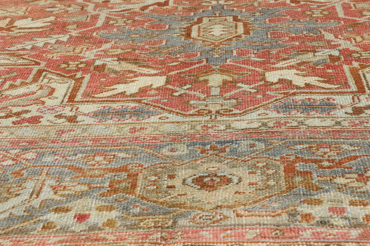 12 x 11 - Red Antique Persian Heriz Rug - 54107