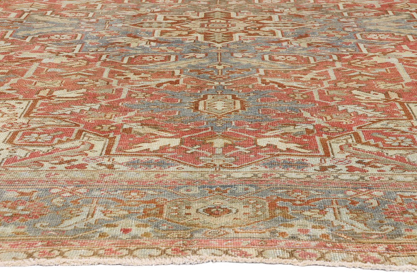 12 x 11 - Red Antique Persian Heriz Rug - 54107