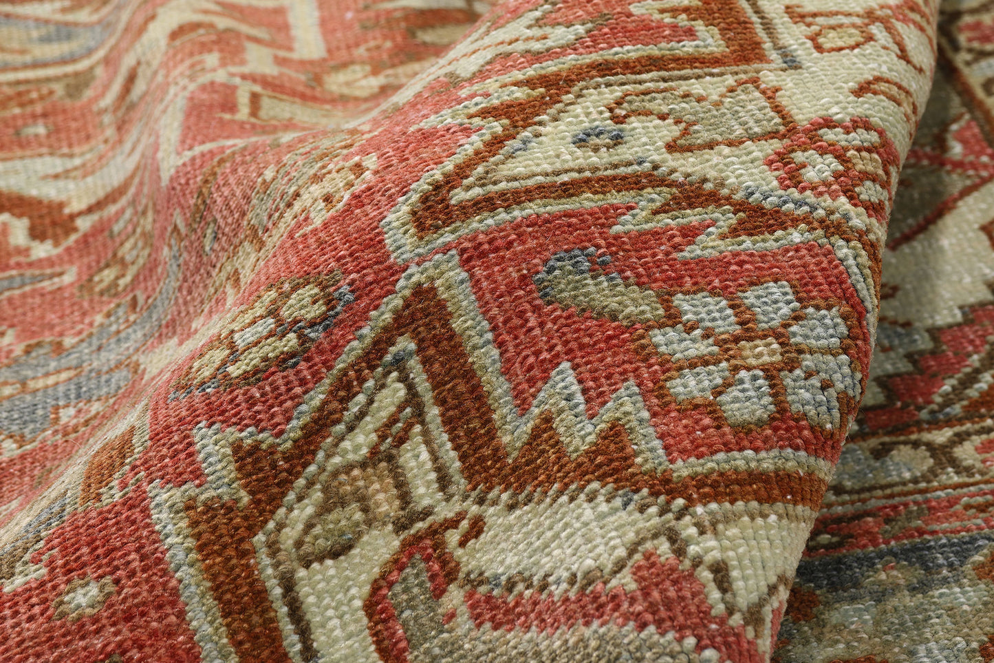 12 x 11 - Red Antique Persian Heriz Rug - 54107