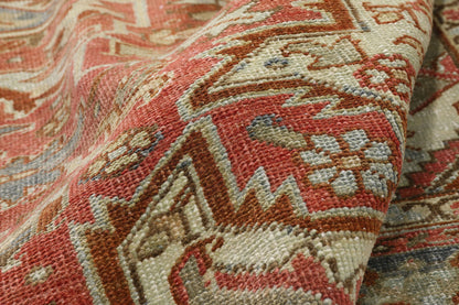 12 x 11 - Red Antique Persian Heriz Rug - 54107