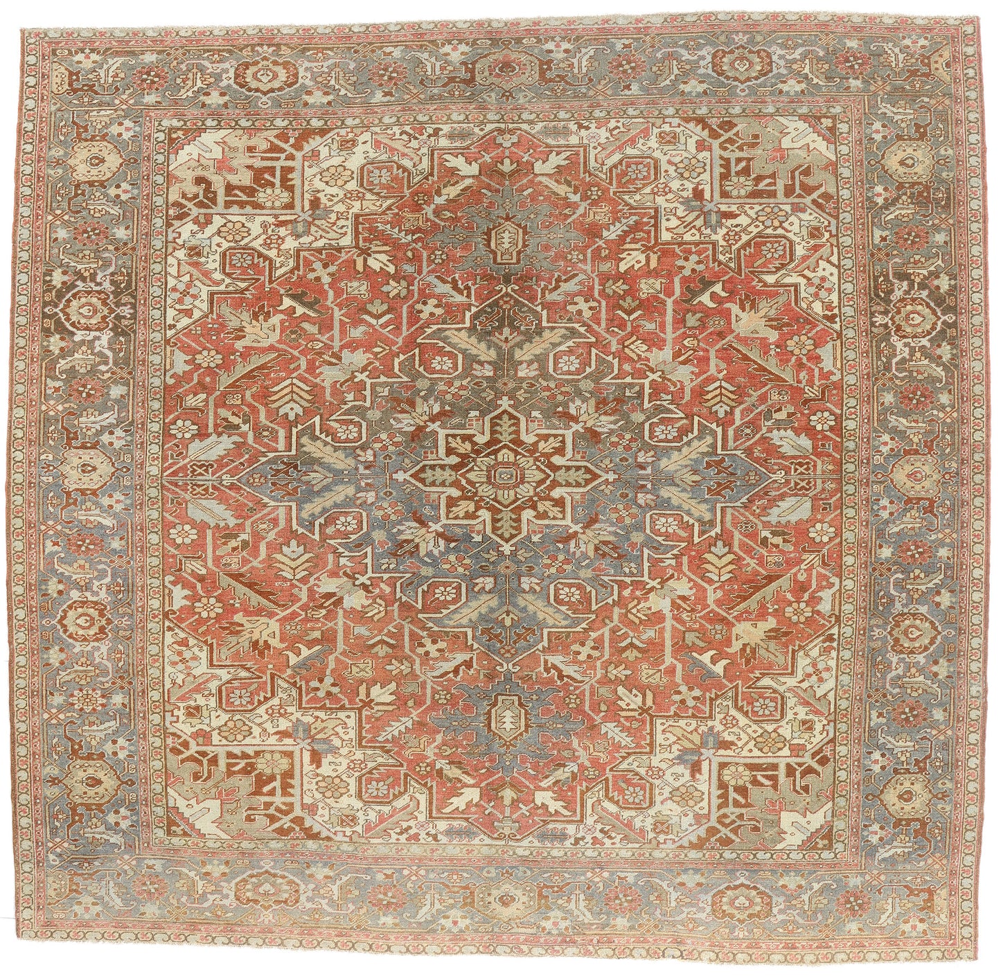 12 x 11 - Red Antique Persian Heriz Rug - 54107