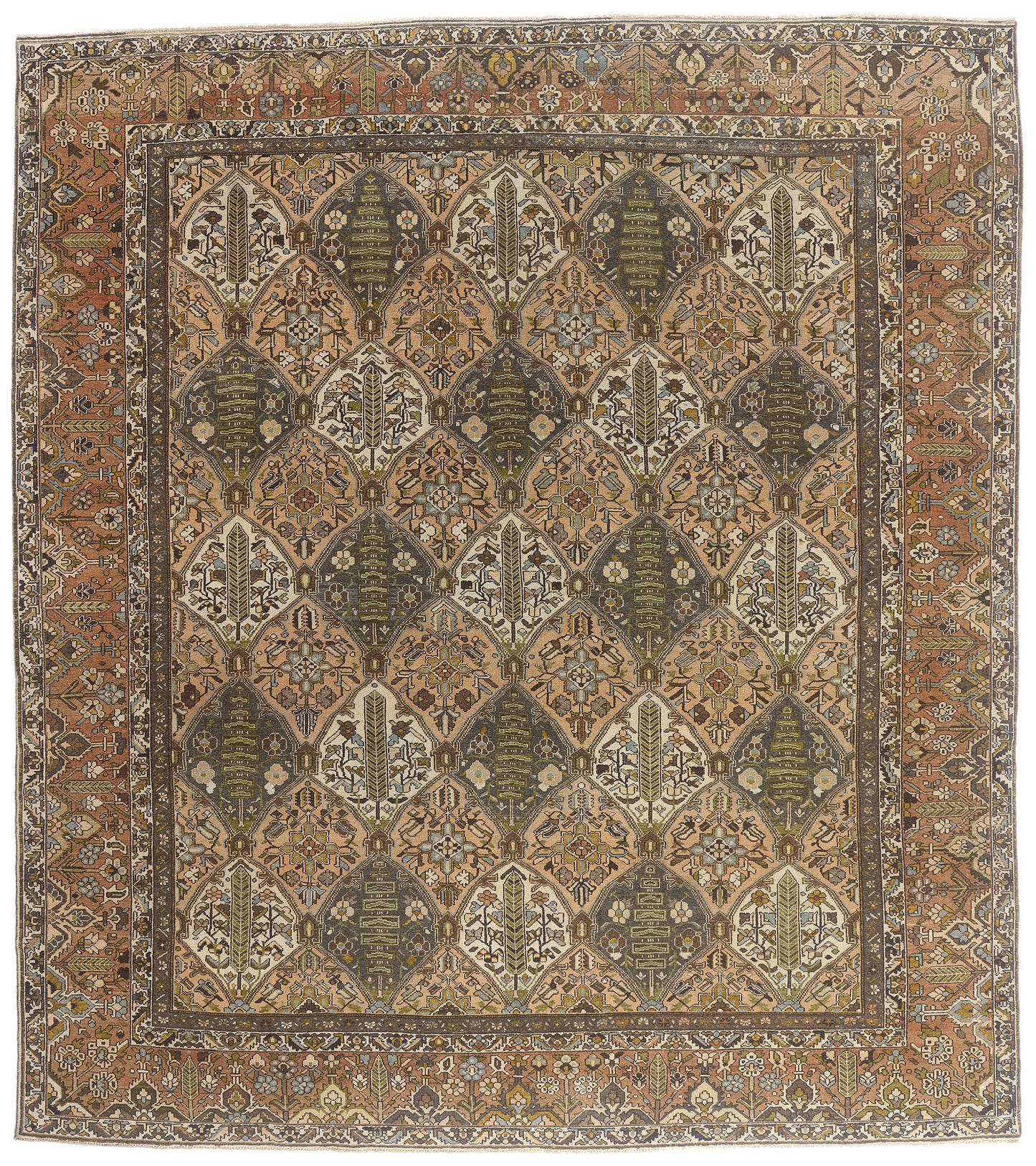12 x 13 - Multicolor Antique Persian Bakhtiari Rug - 54109
