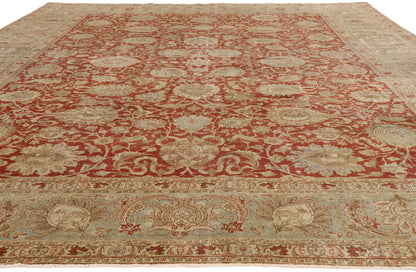 9 x 13 - Rust Antique Persian Tabriz Rug - 54110