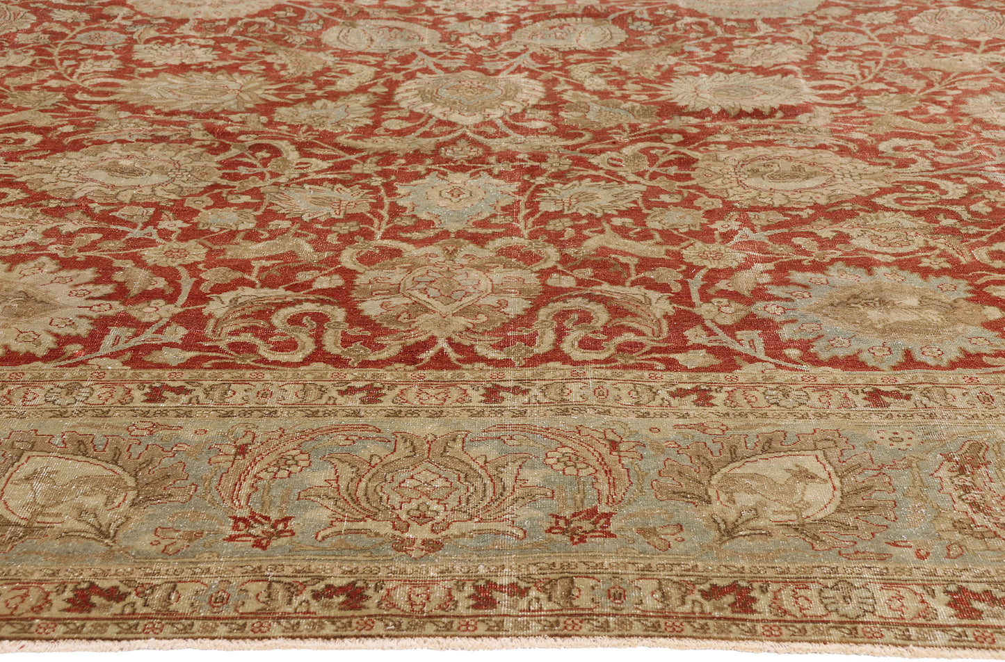 9 x 13 - Rust Antique Persian Tabriz Rug - 54110