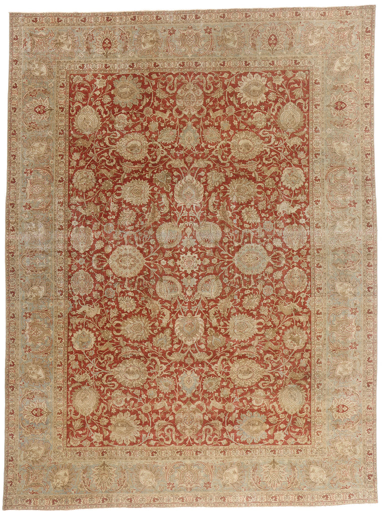 9 x 13 - Red Antique Persian Tabriz Rug - 54110