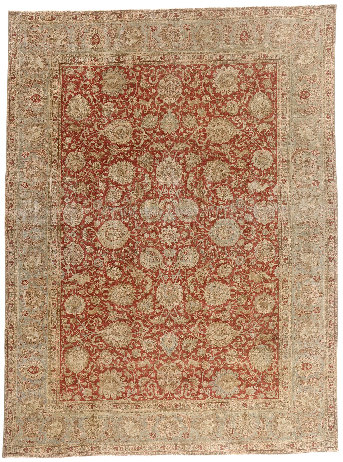 9 x 13 - Rust Antique Persian Tabriz Rug - 54110