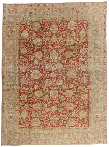 9 x 13 - Rust Antique Persian Tabriz Rug - 54110