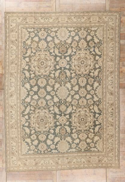 9 x 13 - Gray Antique Persian Tabriz Rug - 54111