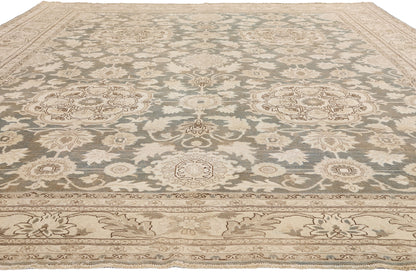 9 x 13 - Gray Antique Persian Tabriz Rug - 54111